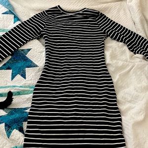 Stripped bodycon dress long sleeve